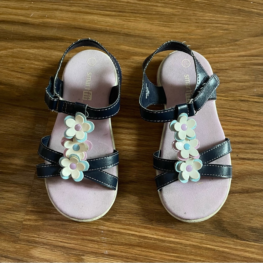 Blue Flower Strappy Sandal US 10 Girl